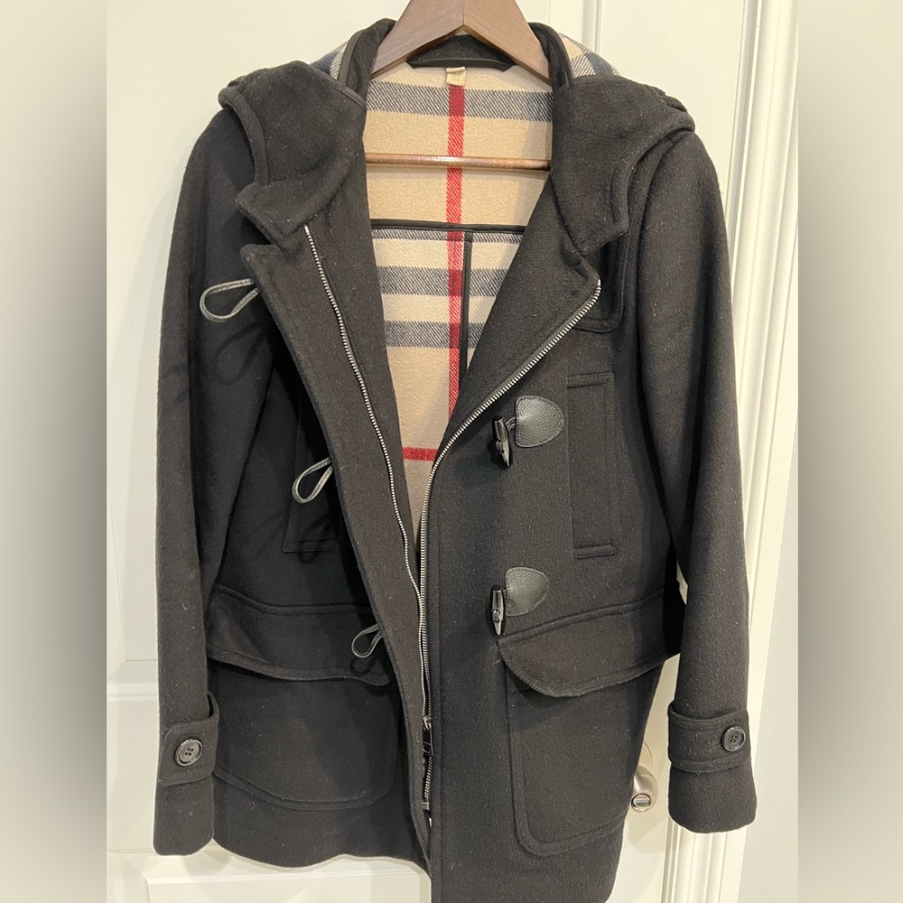 Women’s Burberry Fitted Wool Toggle Coat